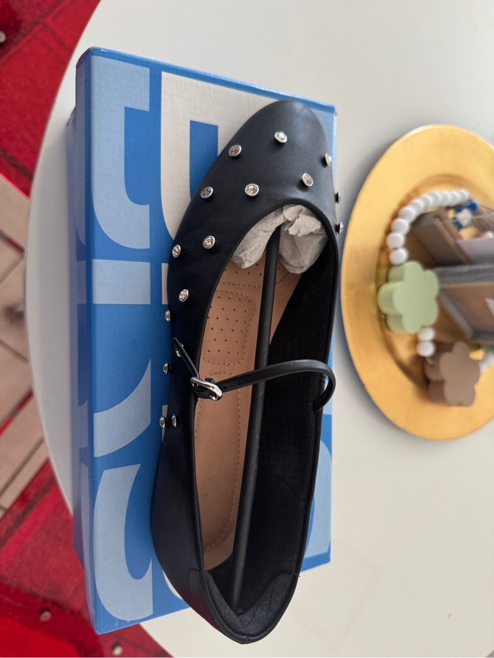 Bakers Black Studded Mary Jane Flat